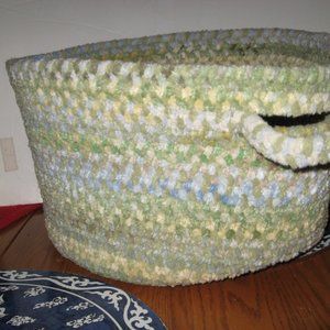 Hand Woven Braided Chenille Basket by Patsy Brown